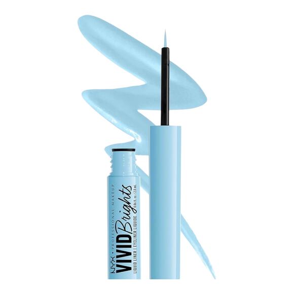 NEW NYX Vivid Brights Longwear Liquid EYE LINER Blue Thang Professional Makeup! - Picture 4 of 6